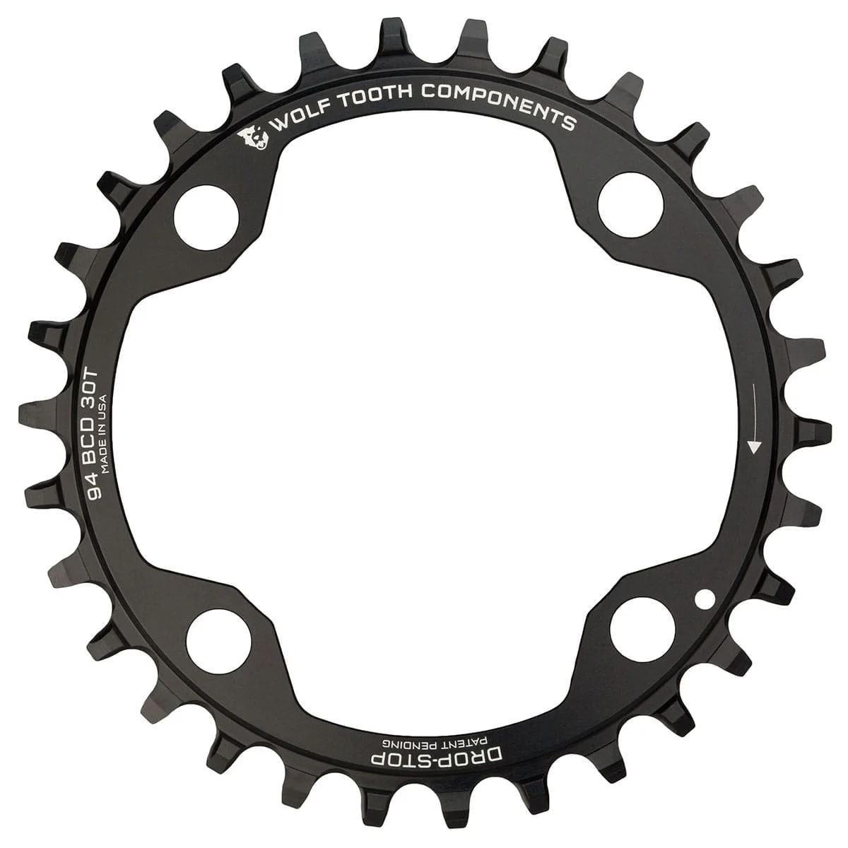 Tarcza mechanizmu korbowego WOLF TOOTH 94 BCD 10/11V Sram X01/X1/GX/NX 4-otworowa 94 mm czarna mono
