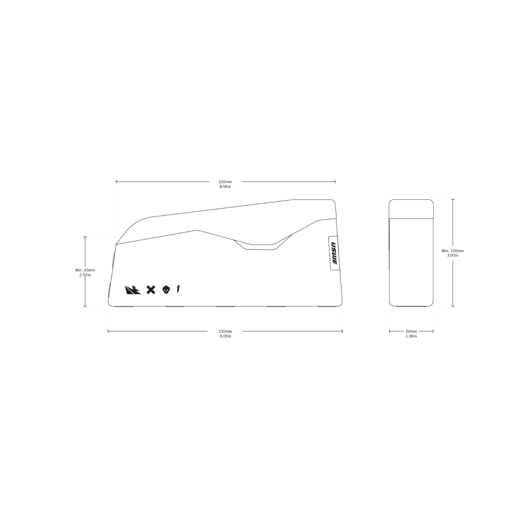 USWE TOP TUBE MAGNETIC 1.2 L Torba na ramę czarna - Image 5