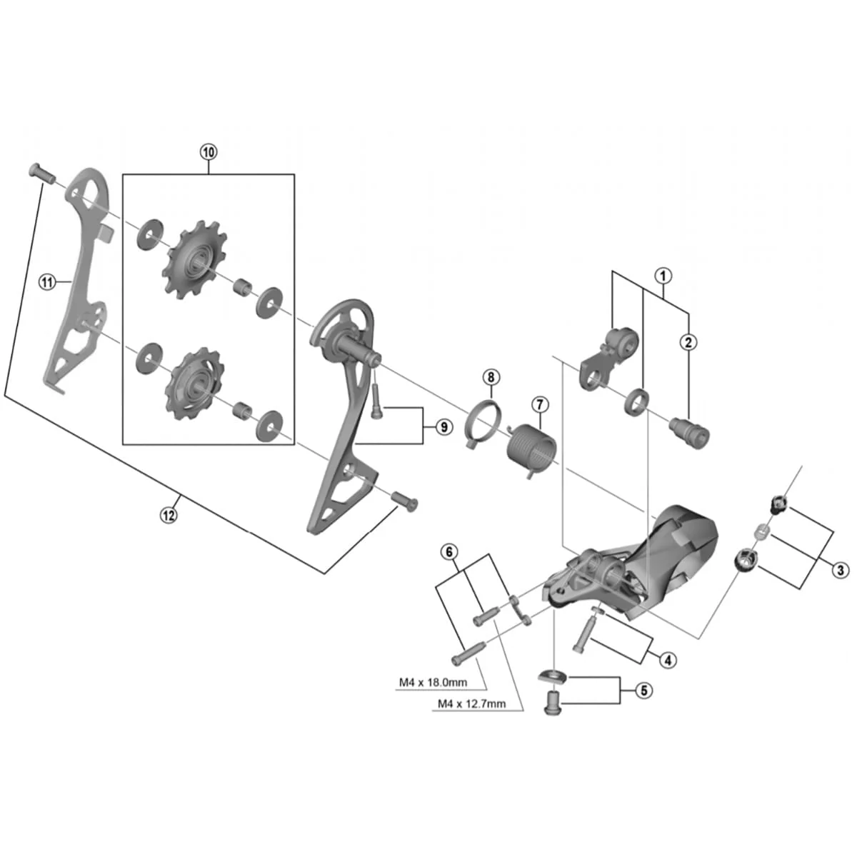 Klatka wewnętrzna do przerzutki tylnej SHIMANO RD-R7000 GS