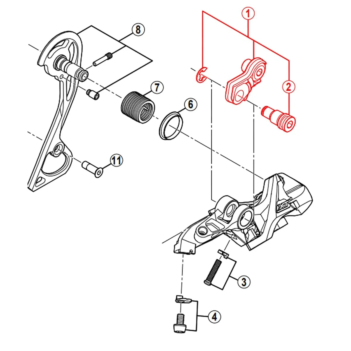 Wieszak przerzutki tylnej SHIMANO XT RD-M781 #Y5Y098010
