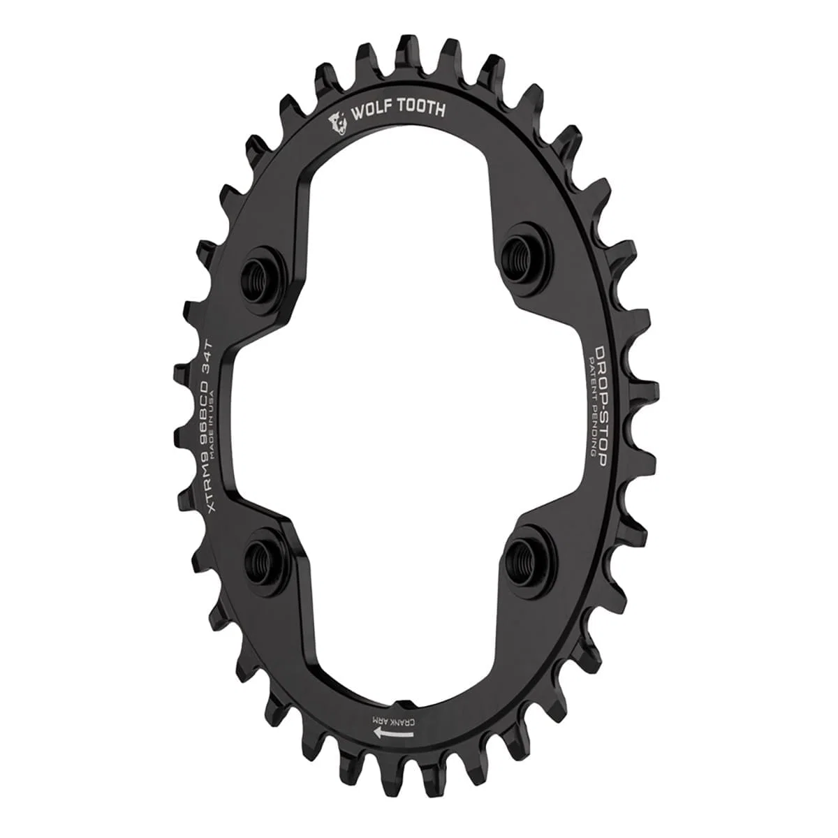 WOLF TOOTH 96 BCD 9/10/11/12V Shimano XTR M9000/M9020 4 Hole 96mm Black Mono Chainring - Image 2