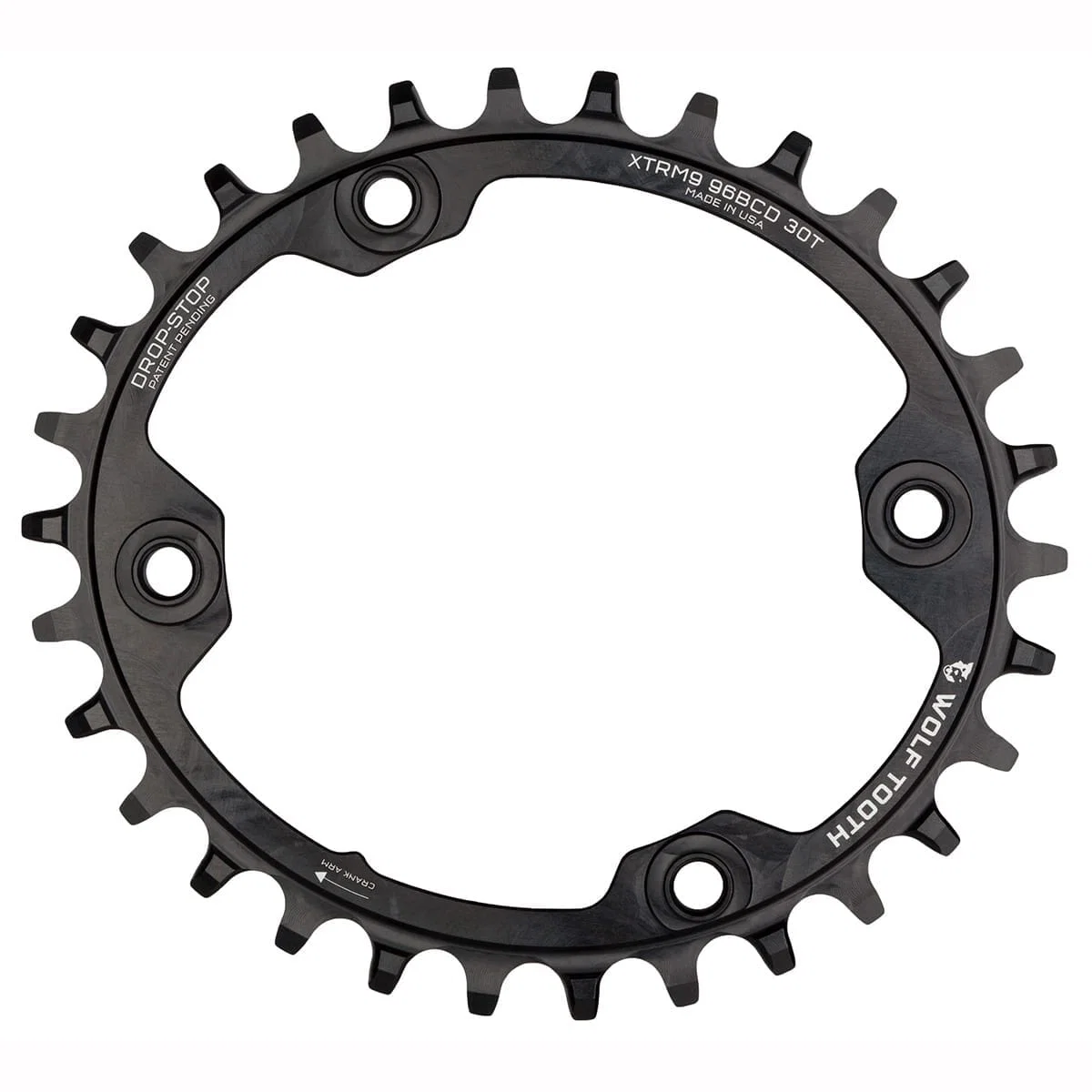 WOLF TOOTH ELLIPTICAL 96 BCD 11V Shimano XTR M9000/9020 4 Hole 96mm Black Mono Oval Chainring