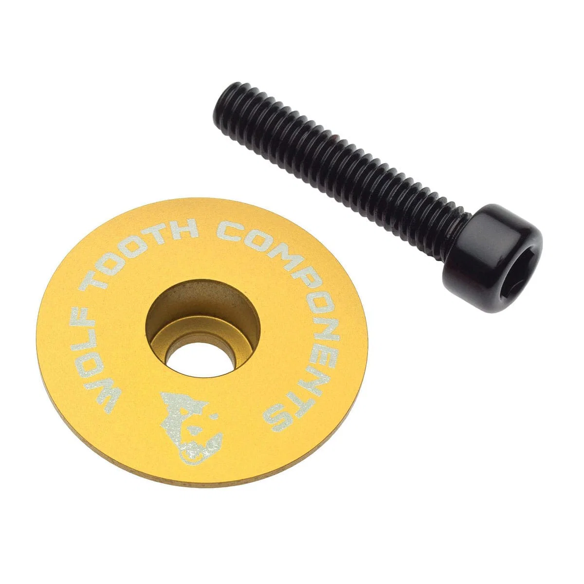 WOLF TOOTH Ultralight Stem Cover ze złotymi śrubami 1"1/8