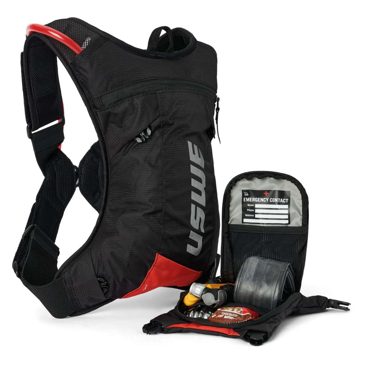 Worek nawadniający USWE MTB HYDRO 3 L czarny/czerwony - Image 3