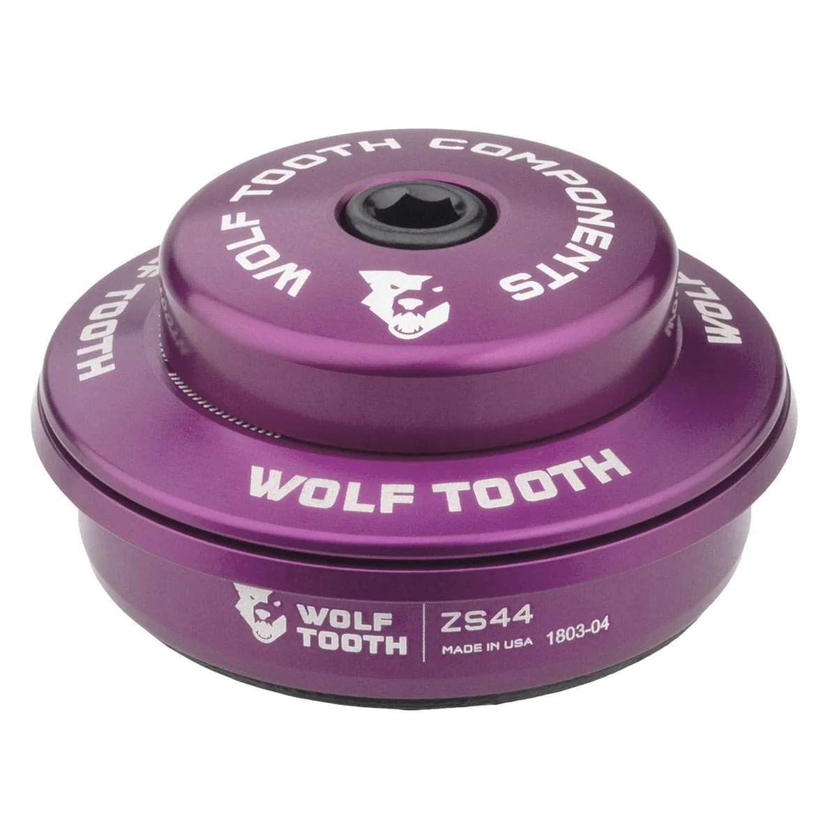 Wysoka miseczka do półzintegrowanego zestawu słuchawkowego Wolf Tooth PREMIUM 1"1/8 ZS44 Stack 6 mm Purple