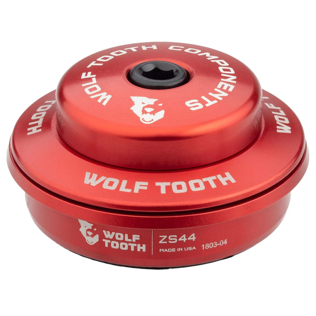 Wysoka miseczka do półzintegrowanego zestawu słuchawkowego Wolf Tooth 1"1/8 ZS44 Stack 6 mm czerwona