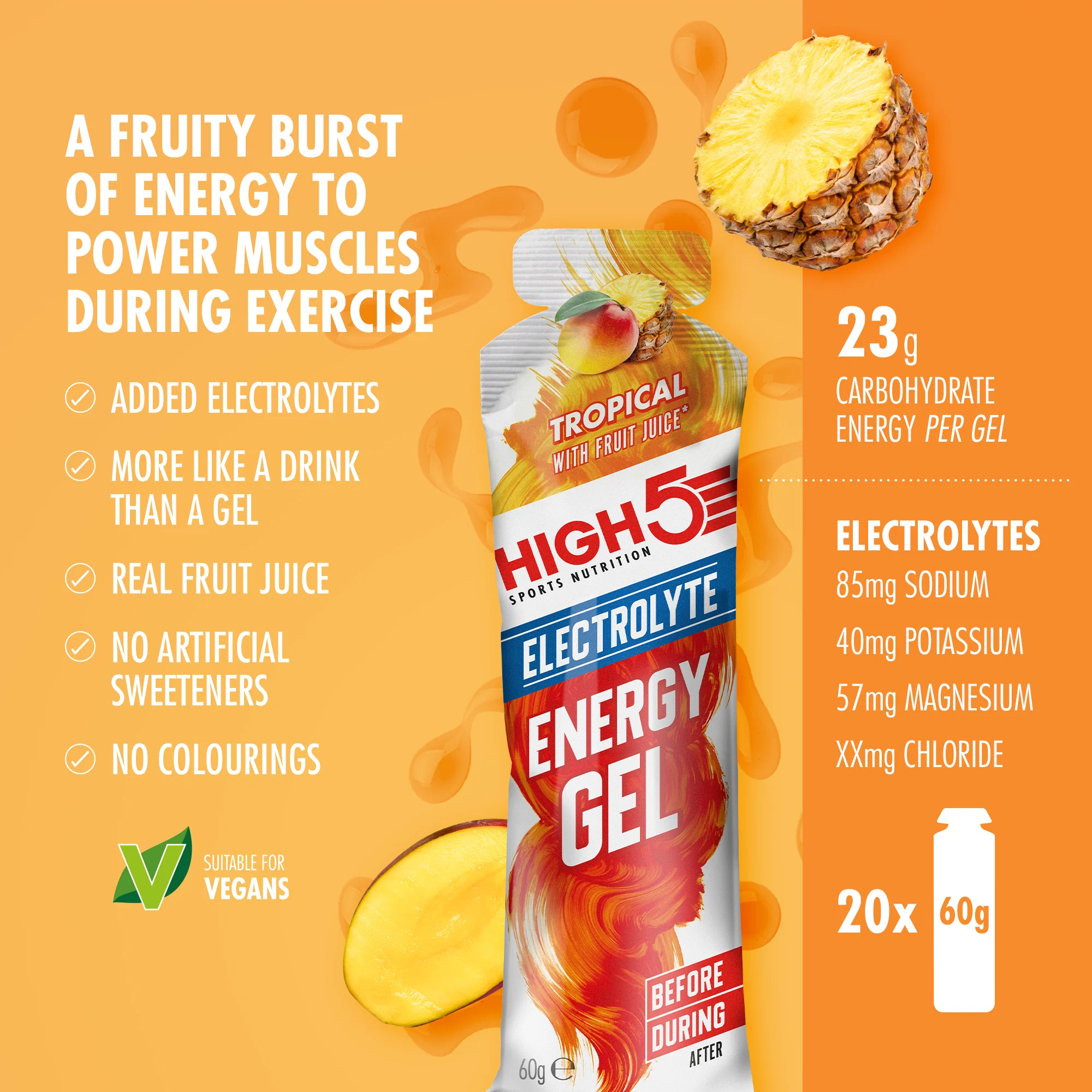 Żel energetyczny HIGH5 ENERGY ELECTROLYTE (60g) Tropical - Image 5