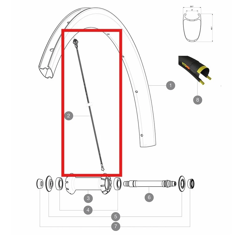 Zestaw 12 szprych MAVIC COSMIC PRO CARBON SL T/C UST 271 mm przód/tył