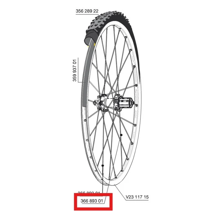 Zestaw 12 tylnych szprych MAVIC CROSSROC/CROSSRIDE UST/CROSSMAX ELITE/XA ELITE 27,5" ALLROAD ELITE ROUTE+ 650 275 mm