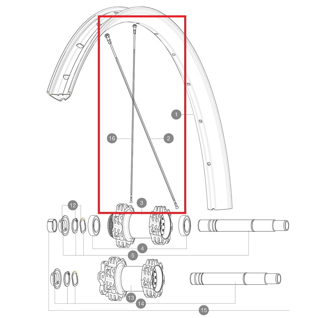 Zestaw 14 tylnych szprych MAVIC E-DEEMAX 29" 305 mm