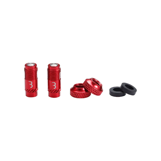 Końcówki zaworów BBB CORE CAP Red (x2) - Image 3