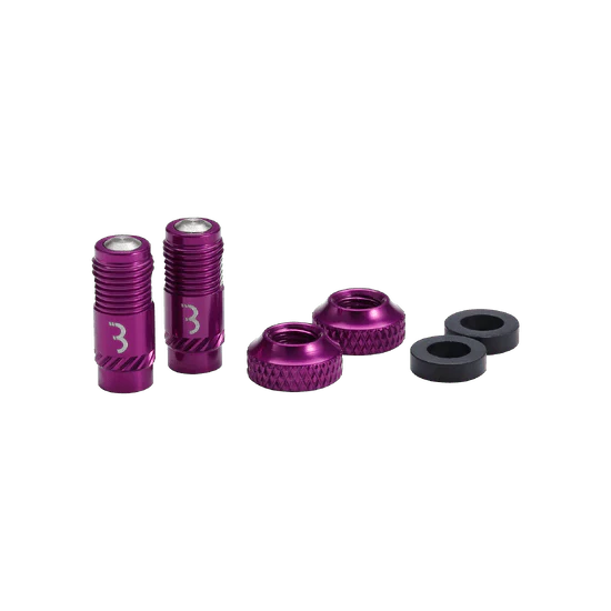 Końcówki zaworów BBB CORE CAP Purple (x2)