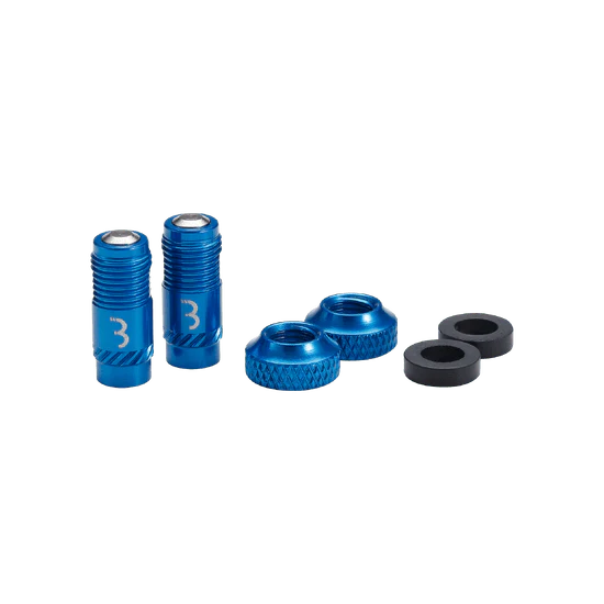 Końcówki zaworów BBB CORE CAP Blue (x2)