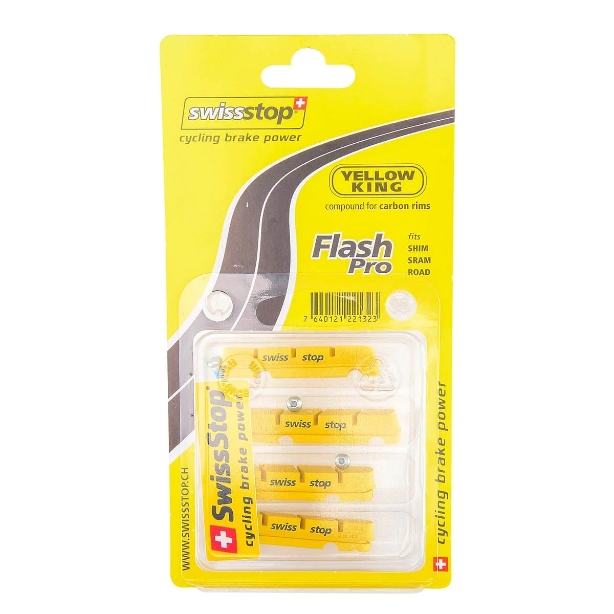 Zestaw 4 butów SWISS STOP FLASH Carbon Yellow - Image 2