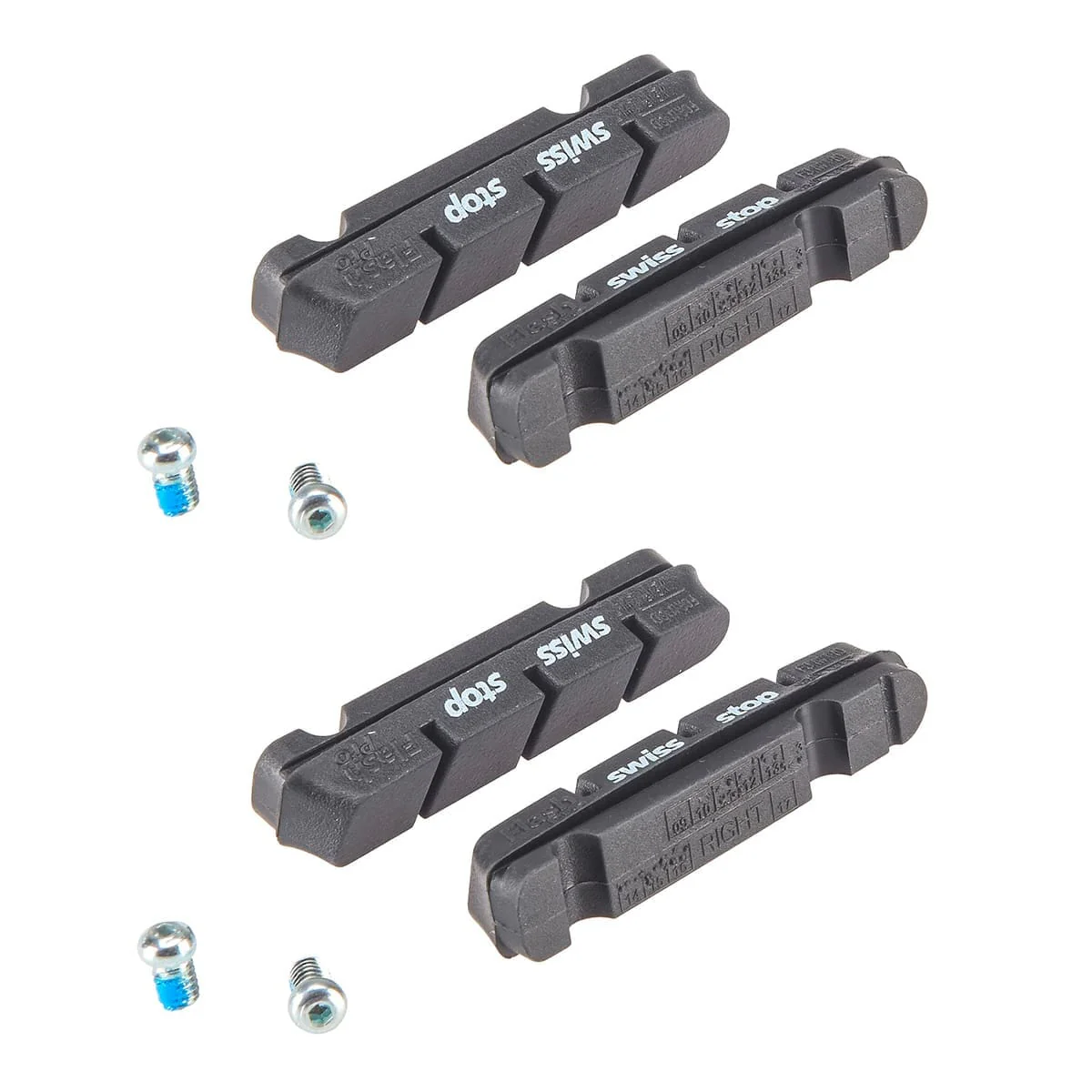 Zestaw 4 butów SWISS STOP FLASH czarne aluminium