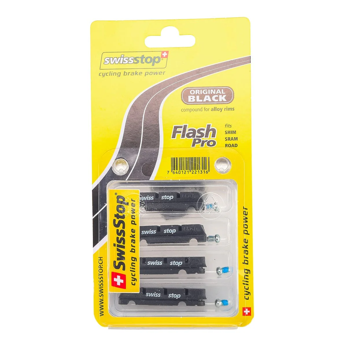 Zestaw 4 butów SWISS STOP FLASH czarne aluminium - Image 2