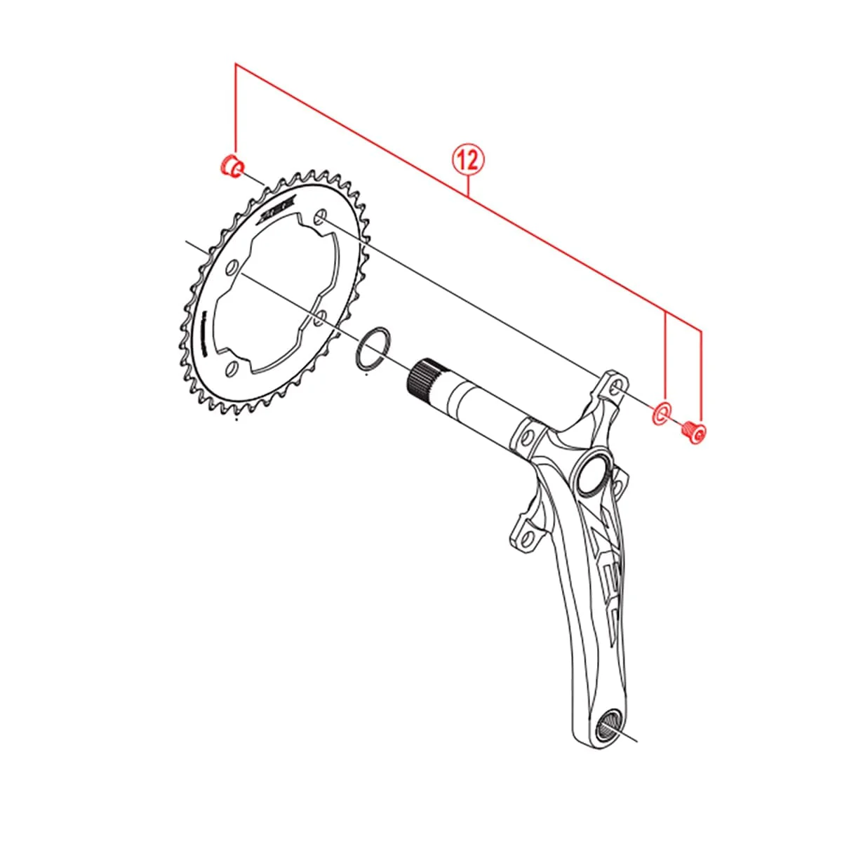 Zestaw 4 śrub M8x8,5 mm i kominów do mechanizmu korbowego SHIMANO ZEE FC-M640 - Image 2