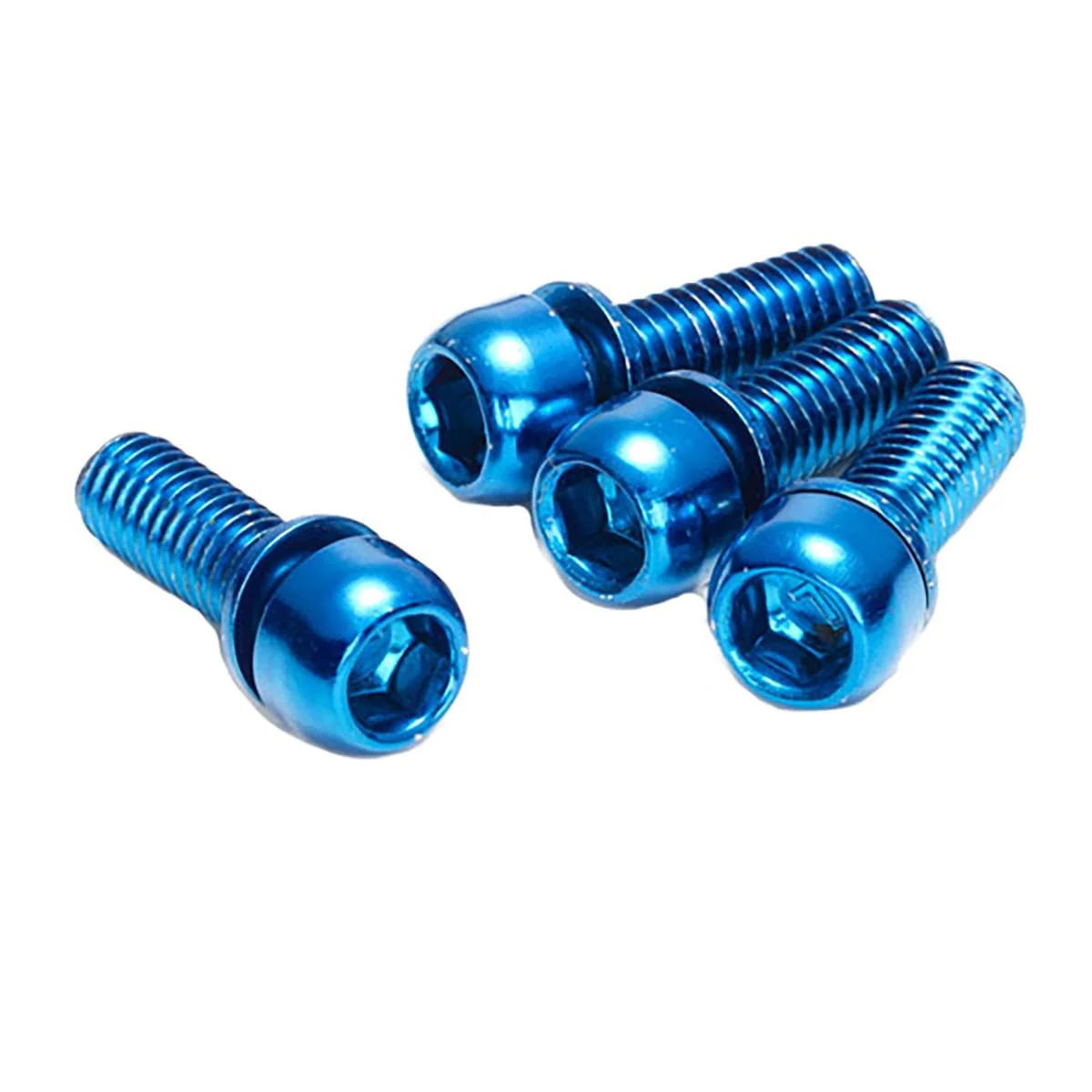 Zestaw 4 śrub mocujących strzemię REVERSE COMPONENTS M6 x 18 mm niebieskie