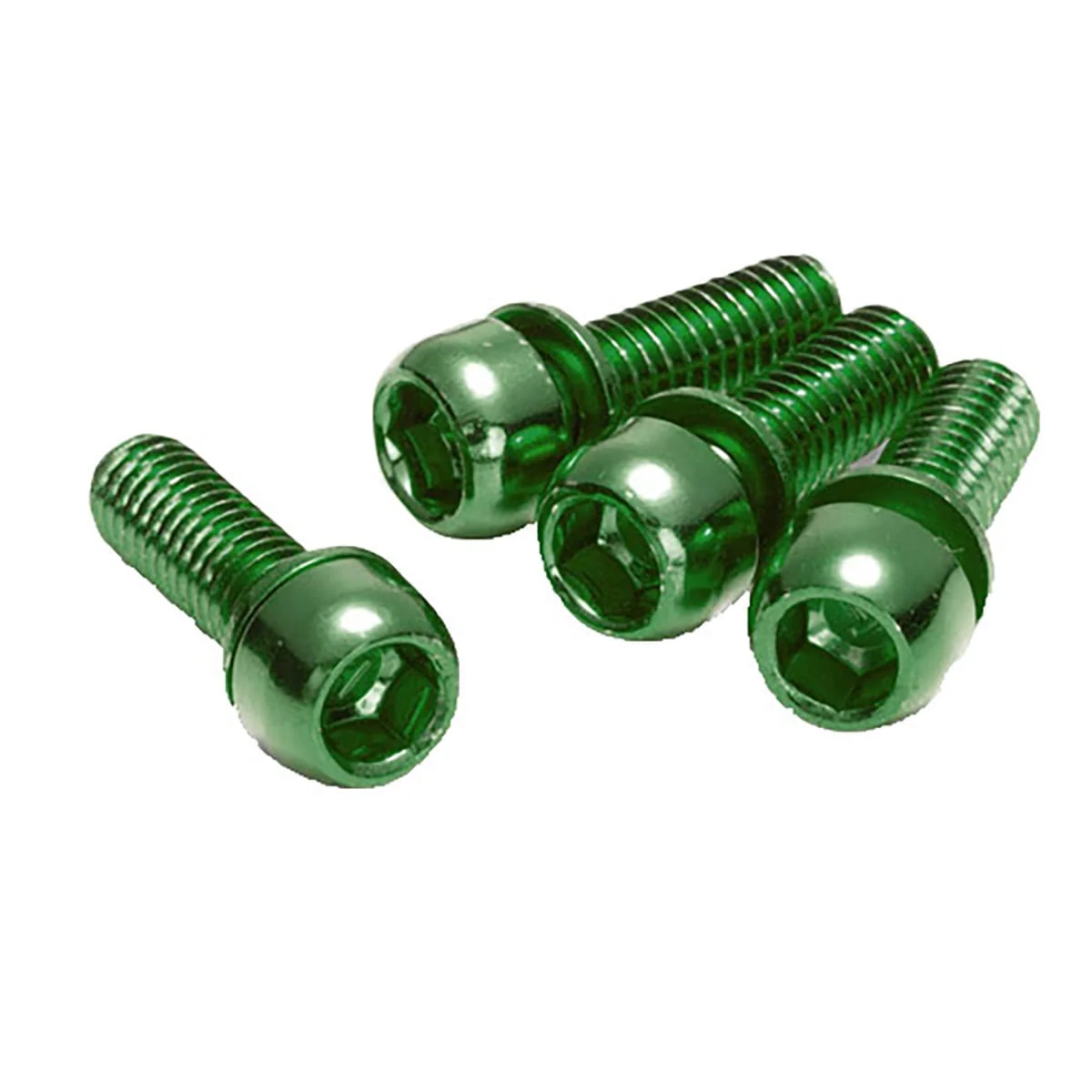 Zestaw 4 śrub mocujących strzemię REVERSE COMPONENTS M6 x 18 mm Zielony