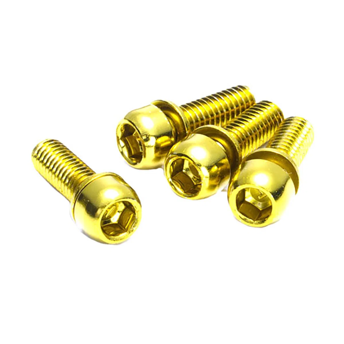 Zestaw 4 śrub mocujących strzemię REVERSE COMPONENTS M6 x 18 mm Gold