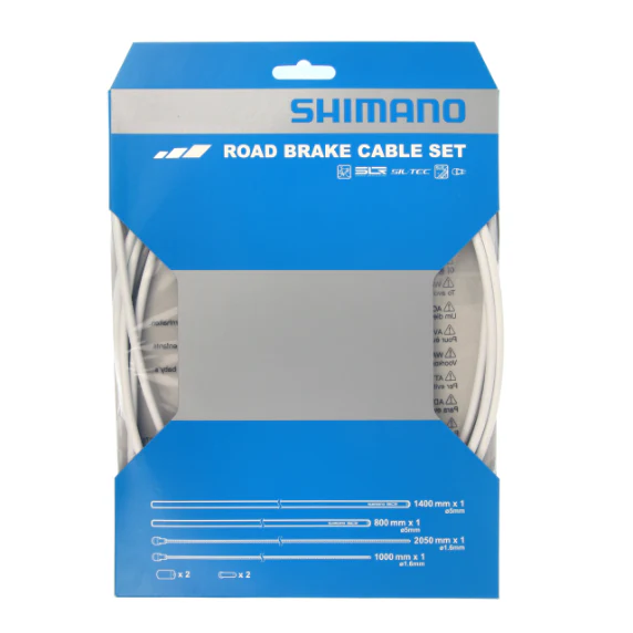 Zestaw białych przewodów i węży hamulcowych SHIMANO PTFE
