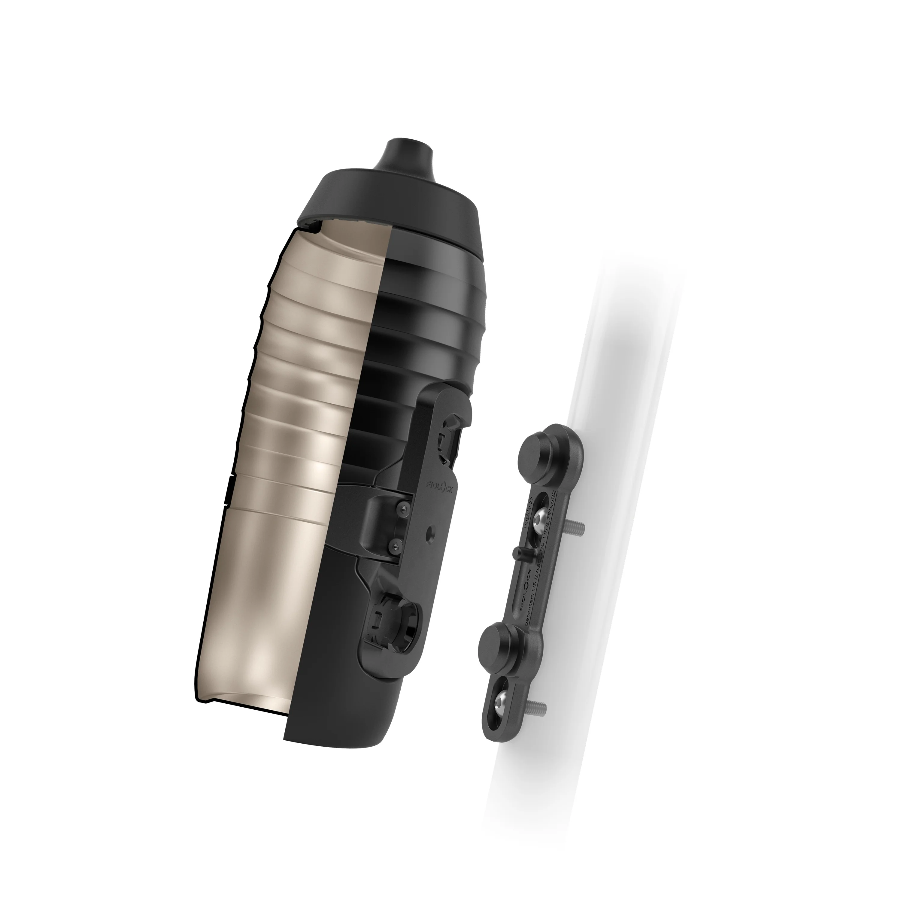 Zestaw bidon i koszyk na bidon FIDLOCK TWIST X KEEGO Magnetic System 600 ml Czarny - Image 4