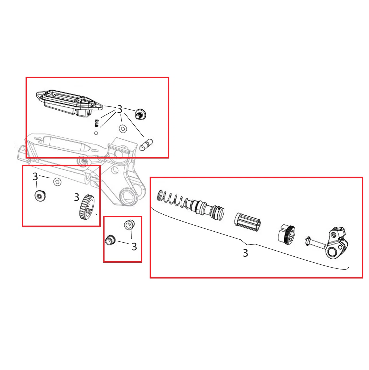 Zestaw części wewnętrznych do dźwigni SRAM MAVEN ULTIMATE/SILVER B1