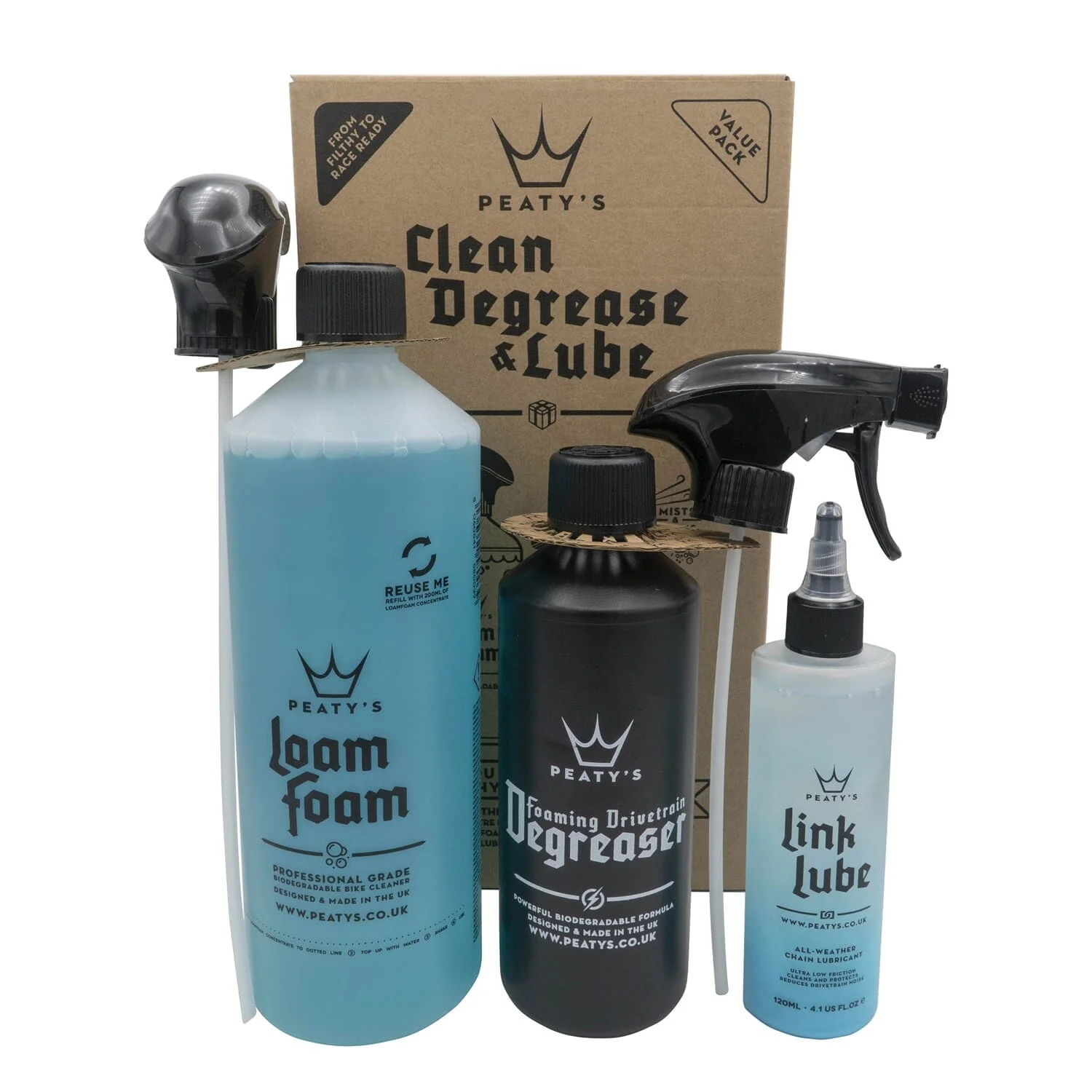 Zestaw konserwacyjny PEATY'S WASH DEGREASE LUBRICATE STARTER PACK - Image 2