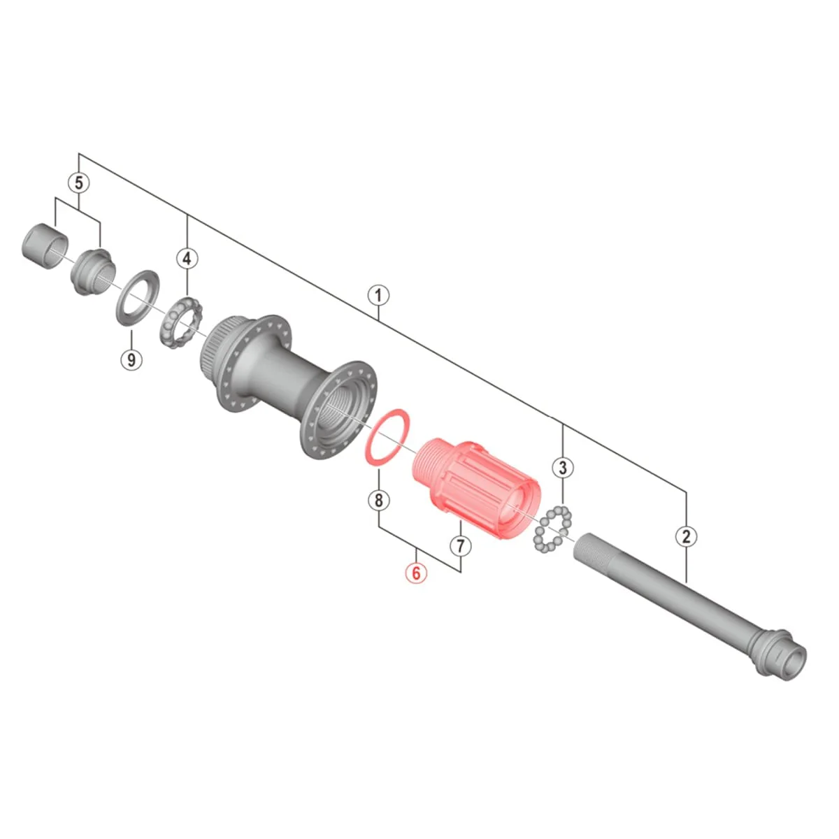Zestaw korpusu wolnego koła dla piasty SHIMANO XT FH-M8010 #Y38V98010