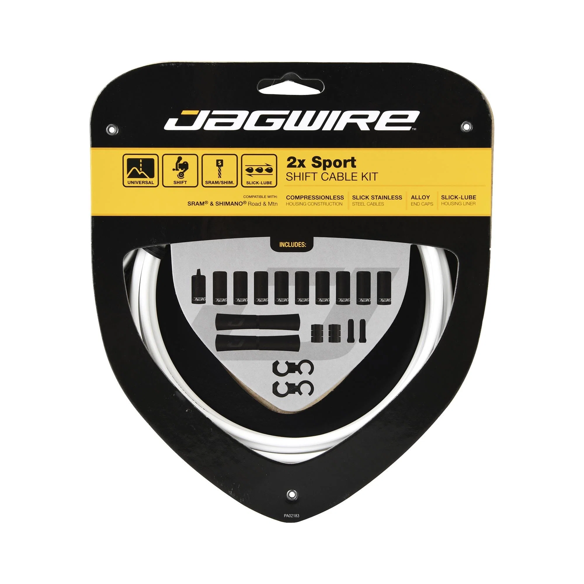 Zestaw linek i węży przerzutki JAGWIRE SPORT SHIFT 2X biały