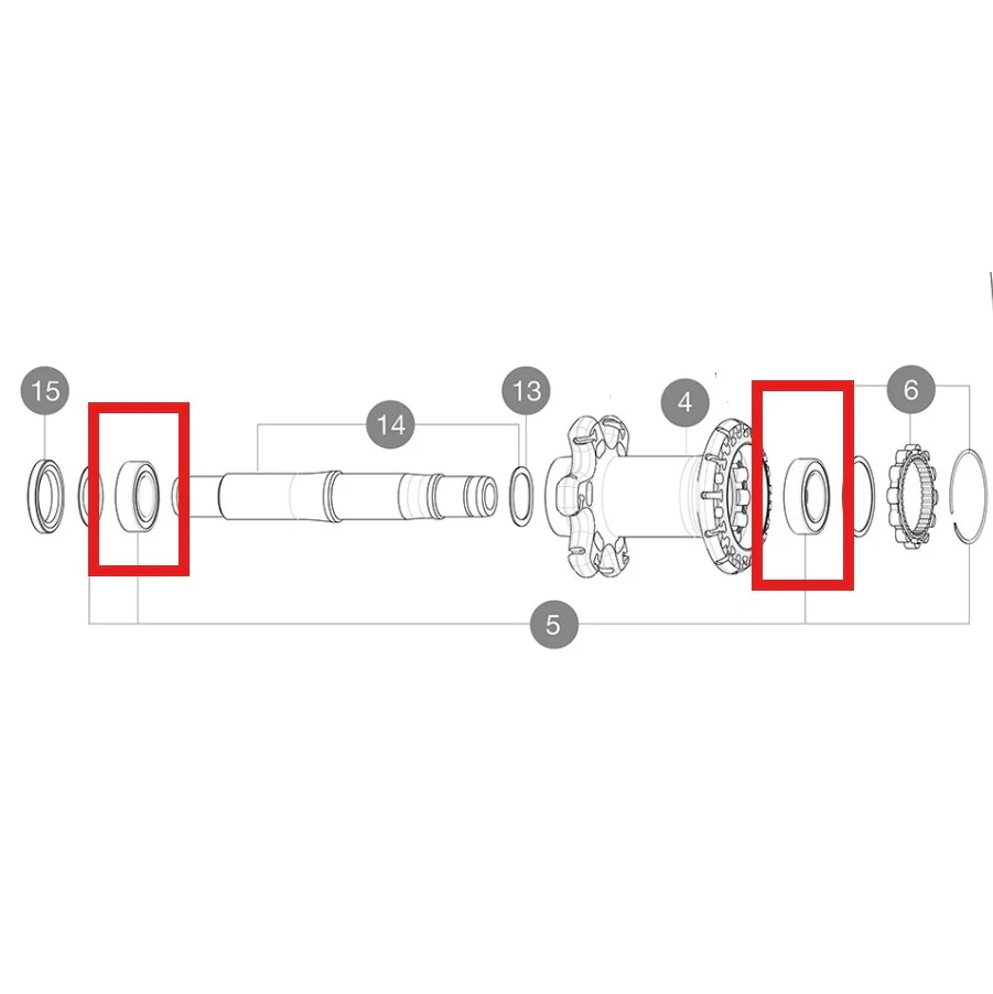 Zestaw 2 łożysk piasty tylnej MAVIC 15x26x7mm + 17x28x7mm dla systemu ID360