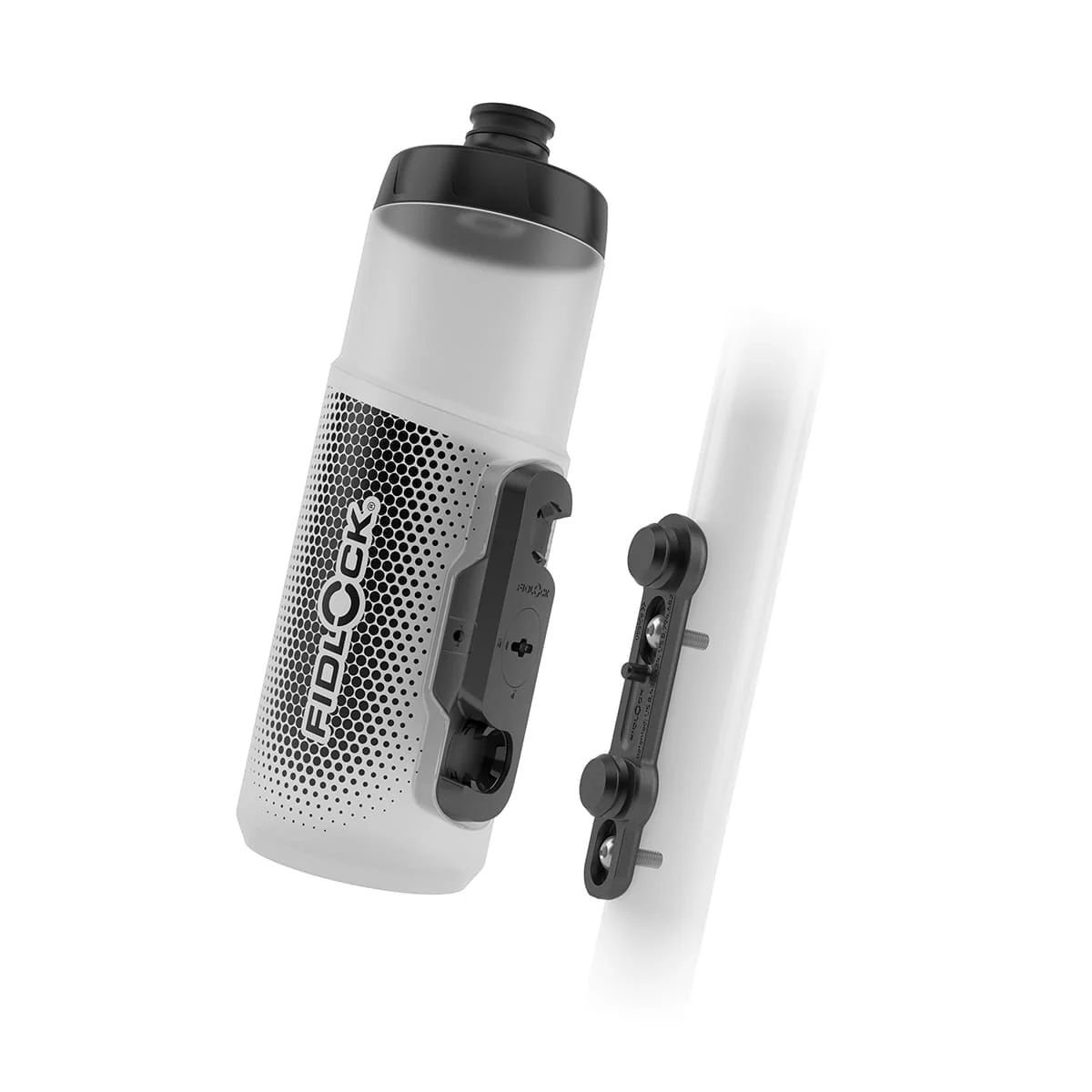 Zestaw bidon i koszyk na bidon FIDLOCK TWIST BIKE BASE 600 ml Przezroczysty