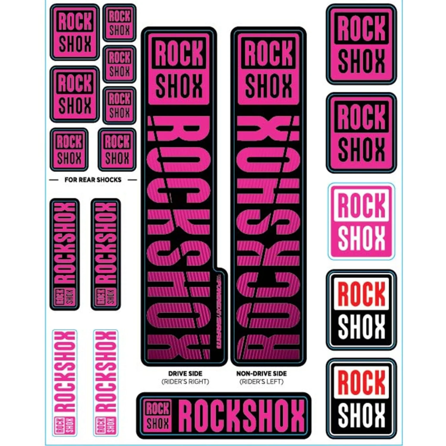Zestaw naklejek na widelec ROCKSHOX Single Tee Forks 35 mm Divers (2018+) fioletowy