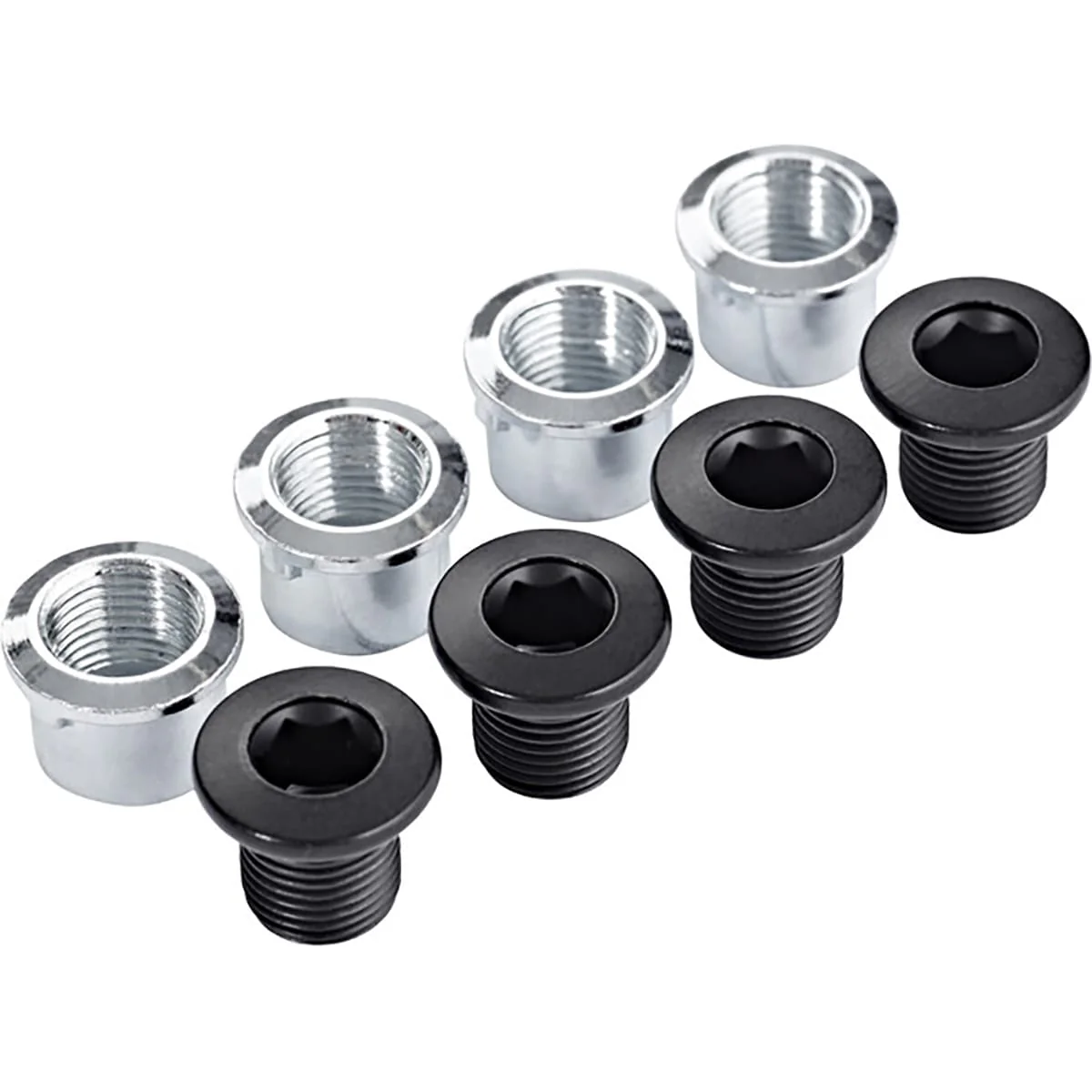 Zestaw śrub i nakrętek zewnętrznej tarczy mechanizmu korbowego do potrójnego mechanizmu korbowego SHIMANO DEORE FC-M6000 czarny (x4)