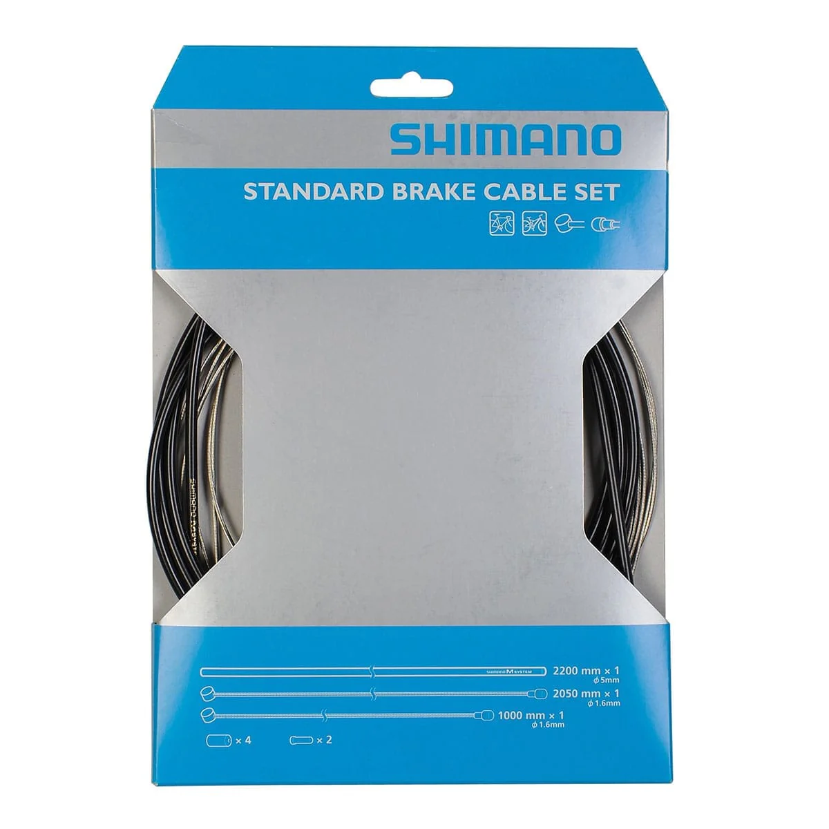 Zestaw stalowych linek i okładzin hamulcowych SHIMANO do rowerów górskich i szosowych