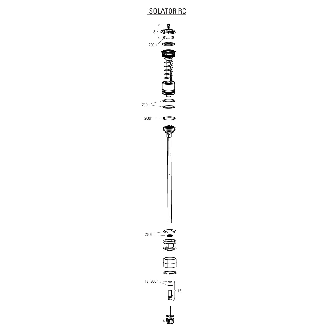 Zestaw izolatora tłoka RC 3 pozycje dla widelca ROCKSHOX DOMAIN 38MM C1+ (2025+) - Image 2