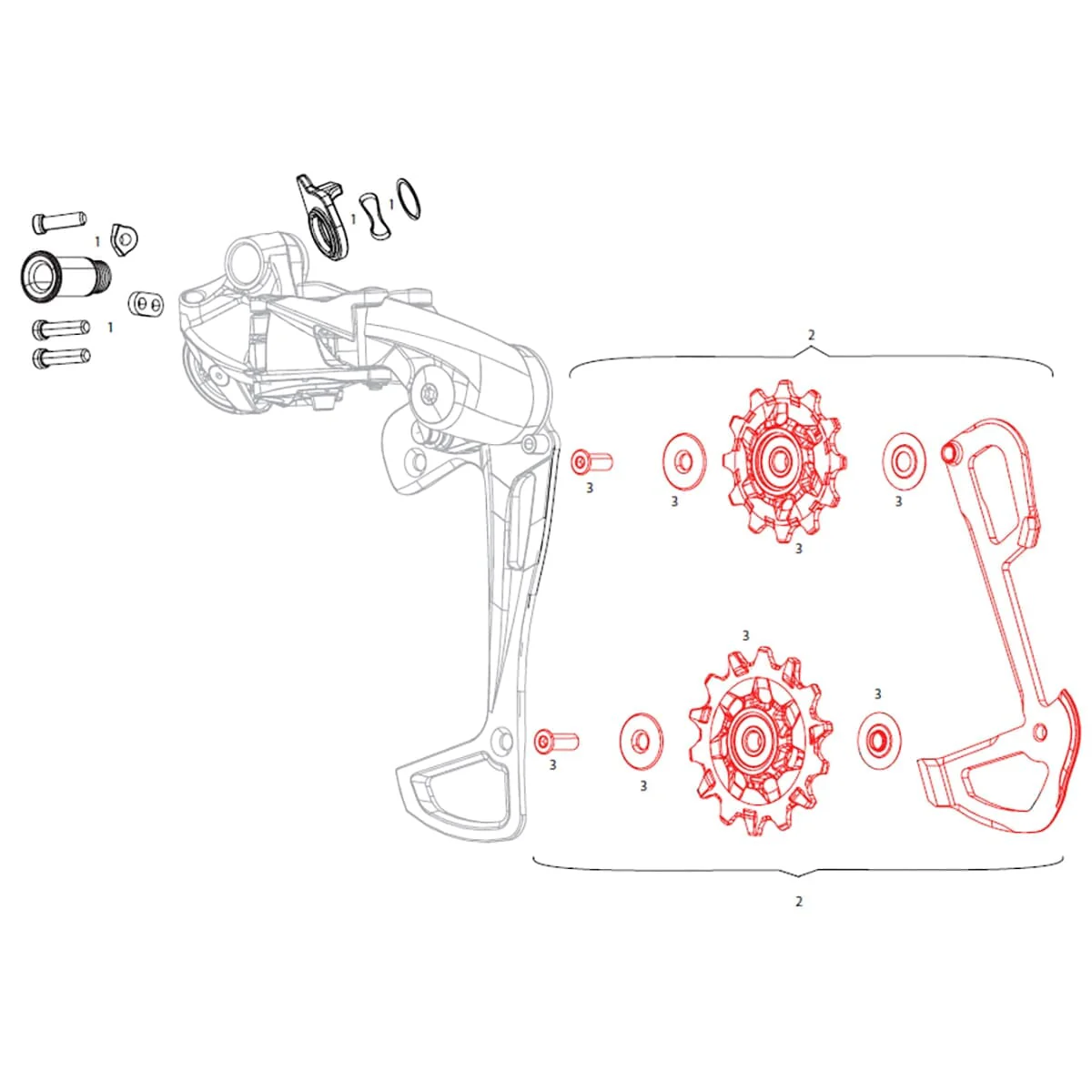 Złącze wewnętrzne + rolki SRAM EAGLE 12V GX - Image 2