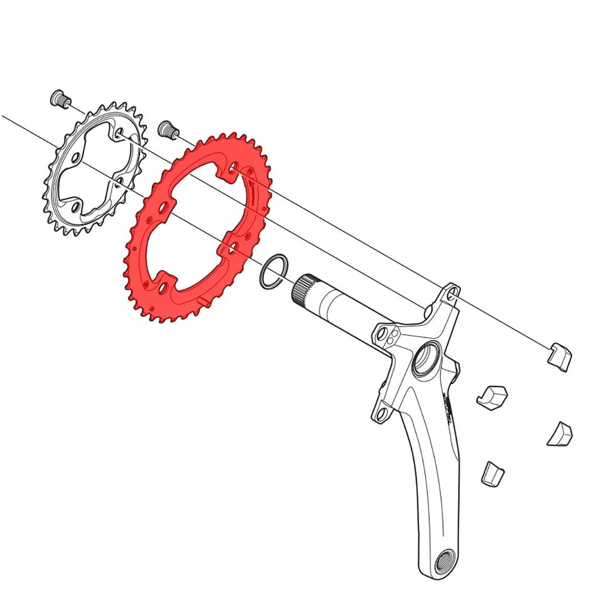 Zewnętrzna tarcza łańcuchowa SHIMANO XTR M980 10V 4-otworowa 104 mm - Image 2