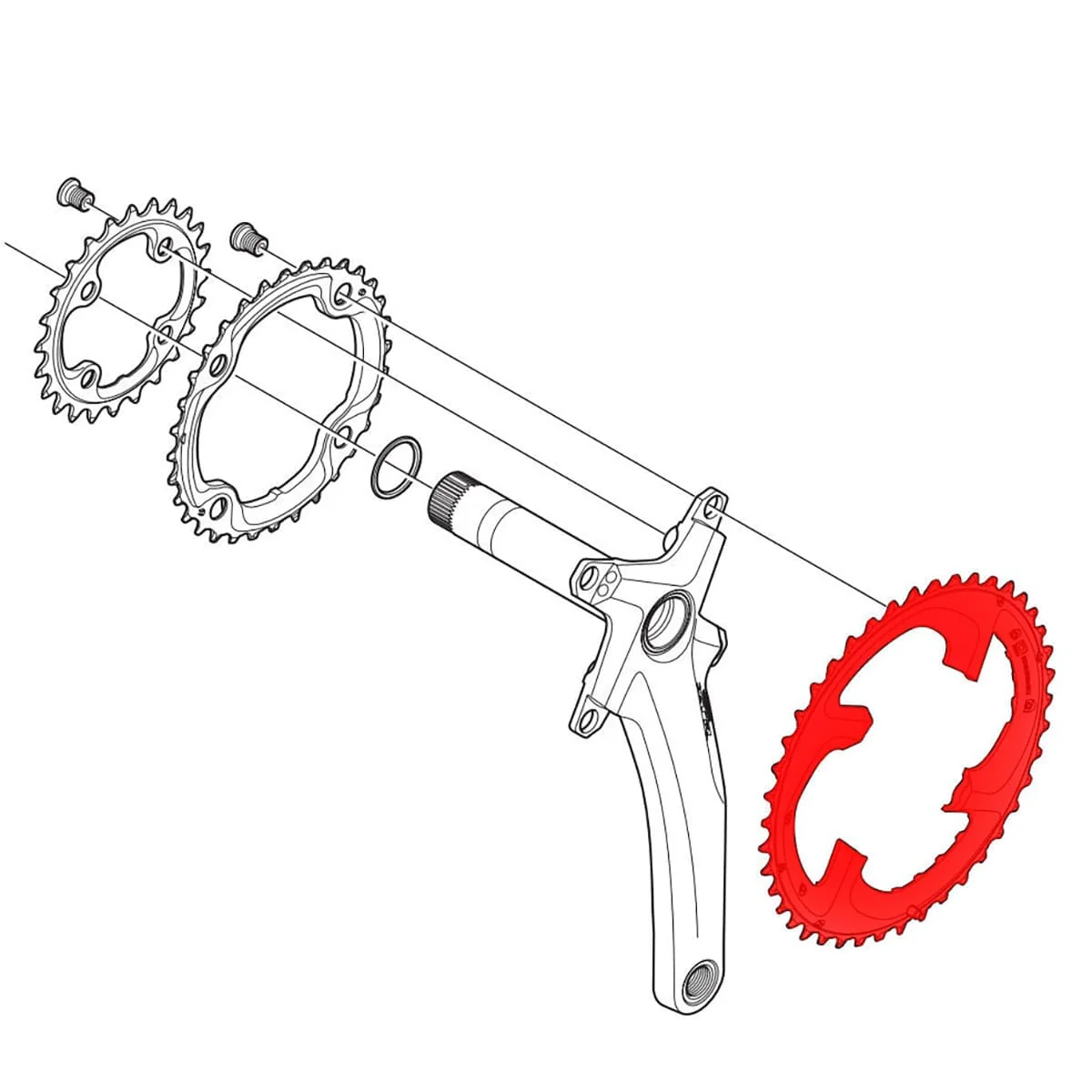 Zewnętrzna tarcza łańcuchowa SHIMANO XTR M980 10V 4-otworowa 104 mm - Image 3