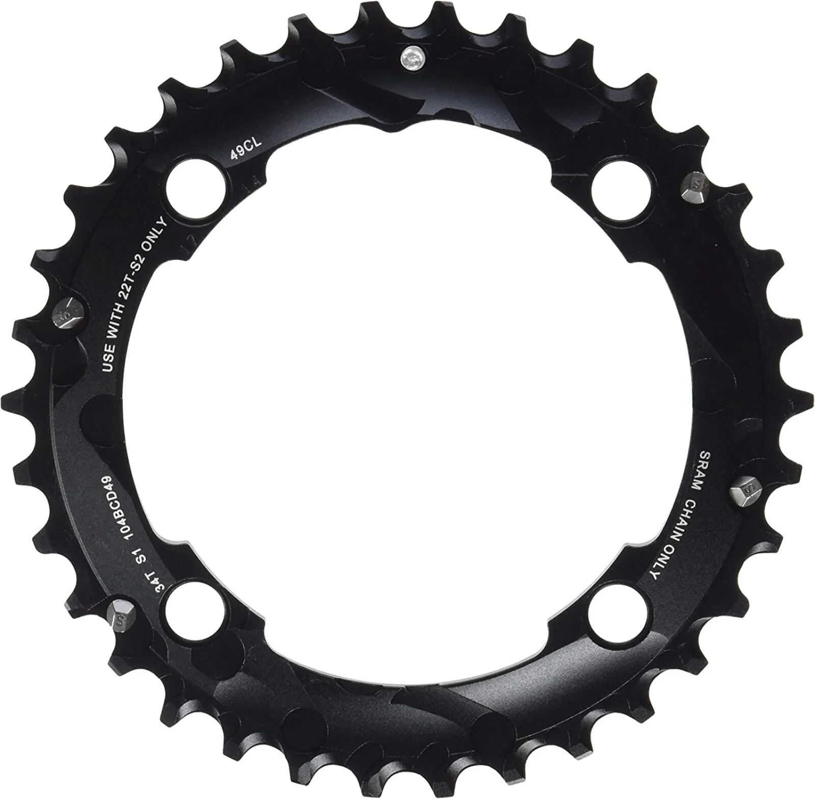 Zewnętrzna tarcza łańcuchowa SRAM MTB 104BCD 10V 4 otwory 104 mm - Image 2