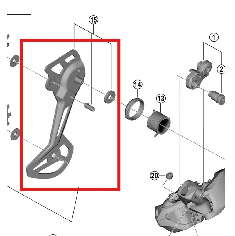Zewnętrzny koszyk przerzutki tylnej SGS SHIMANO RD-M8150-11/12